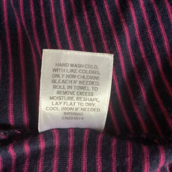 Caslon Striped V-Neck Tee-Shirt Dress Sz S Blue & Pink 120R - Picture 9 of 10